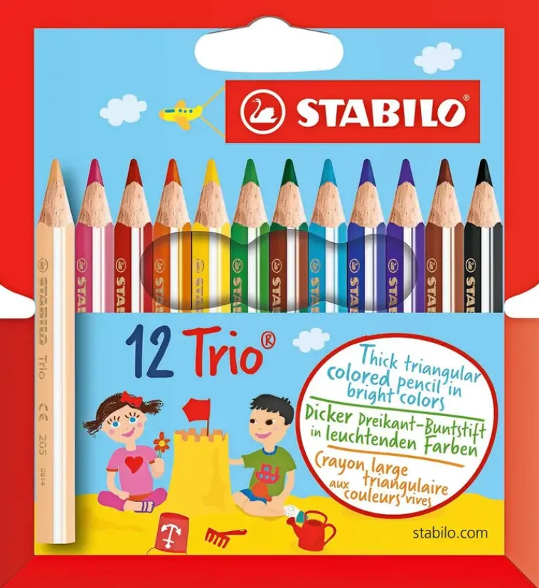 Puuvarikyna Trio Paksu Ja Lyhyt 12 Varia Toimistotarvikkeet