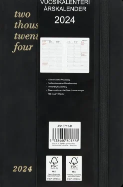 Discount Taskukalenteri A6 Musta Kalenterit