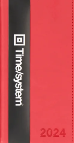 Hot Taskukalenteri Time System Classic Punainen 2024 Kalenterit