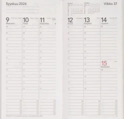 Discount Taskukalenteri Time System Classic Musta 2024 Kalenterit