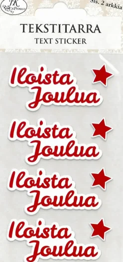 J.K. Primeco Askartelutarvikkeet-Tekstitarra Jouluteksti + Tahdet Punainen 2Ark/Pkt