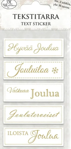 Clearance Tekstitarralajitelma Joulu Kulta Foil 2Ark/Pkt Askartelutarvikkeet