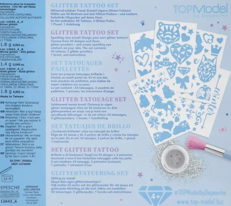 TOPModel Askartelutarvikkeet-Kimalletatuointisetti Iceworld